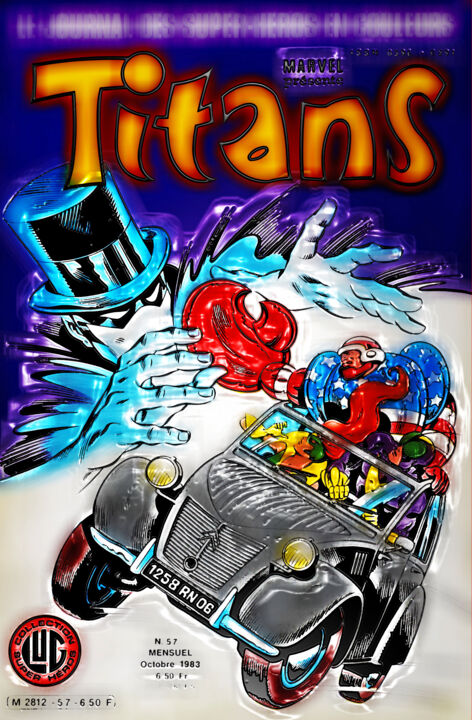 Arte digitale intitolato "Titans 57 revival" da Pascal Moulin, Opera d'arte originale, Lavoro digitale 2D