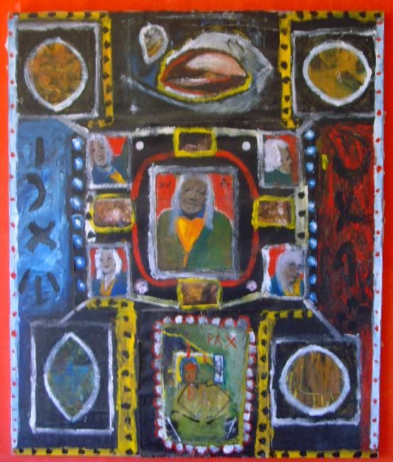 Peinture intitulée "clodo-mandala" par Salim Mouline, Œuvre d'art originale