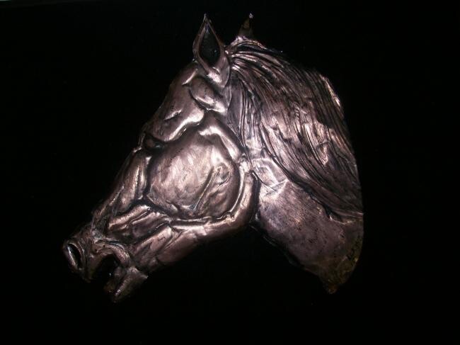 Sculpture titled "caballo salvage" by Mounir Elkhale, Original Artwork