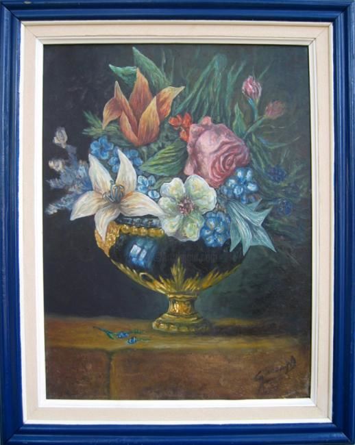 Peinture intitulée "buquet des fleures" par Mounirart, Œuvre d'art originale