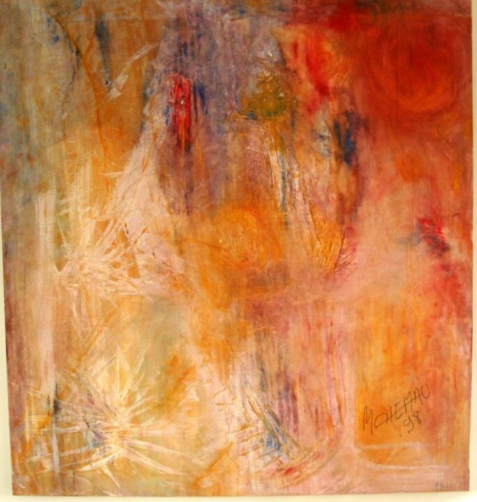 Pintura intitulada "ETINCELLE" por Mountassir Chemao, Obras de arte originais, Óleo