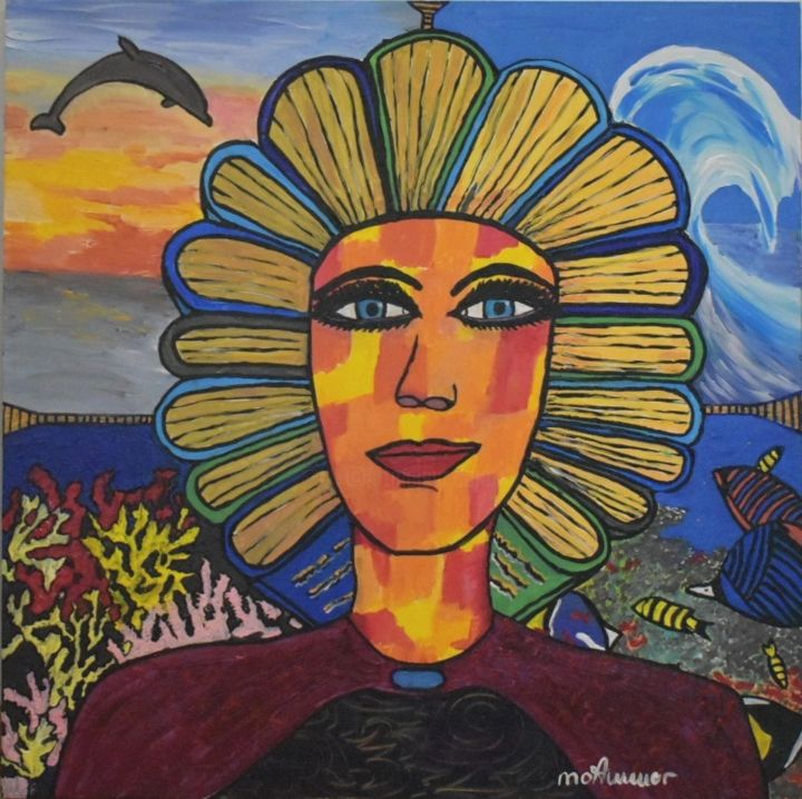 Painting titled "MER.jpg" by Mounya Ammor, Original Artwork, Acrylic