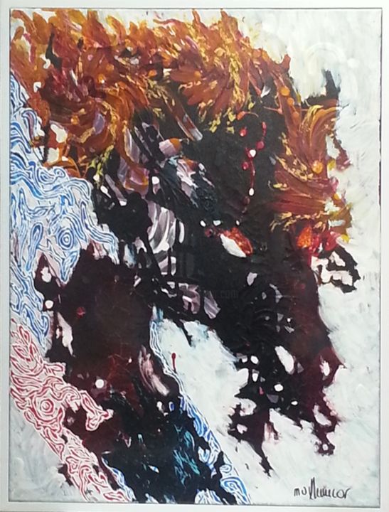 Pittura intitolato "HORSE" da Mounya Ammor, Opera d'arte originale, Acrilico
