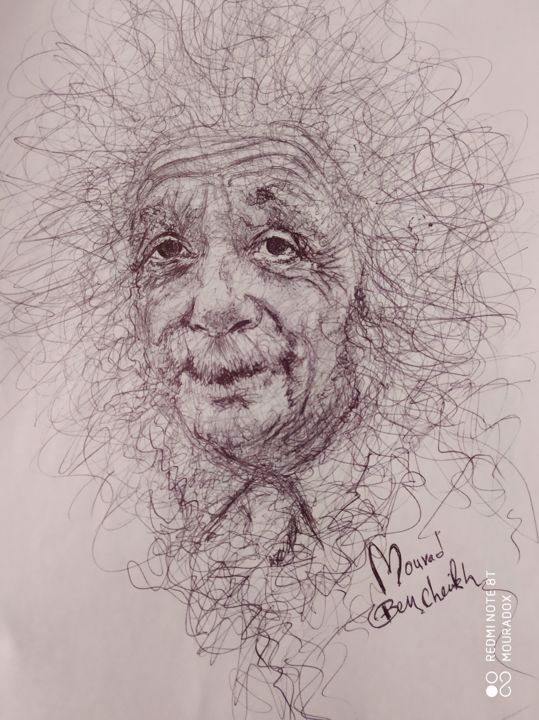Albert Einstein, Drawing by mouradlila84 | Artmajeur