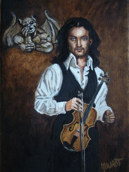 Malerei mit dem Titel "le violoniste" von Marie-Jeanne Mourot, Original-Kunstwerk, Öl