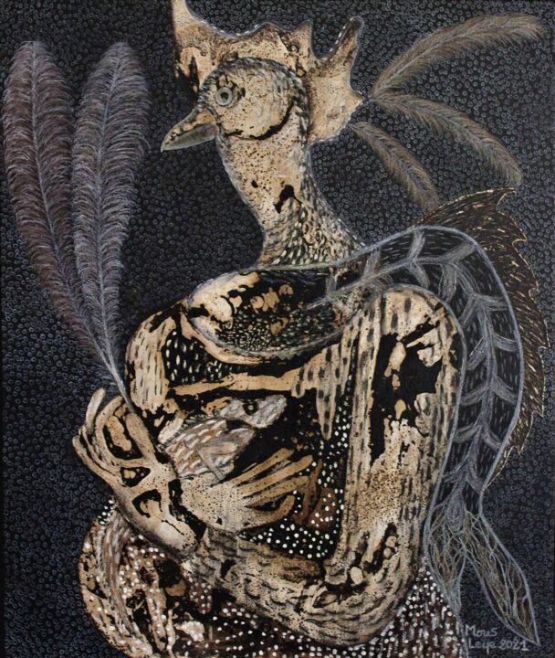Peinture intitulée "connexion intime" par Mousleye, Œuvre d'art originale, Acrylique