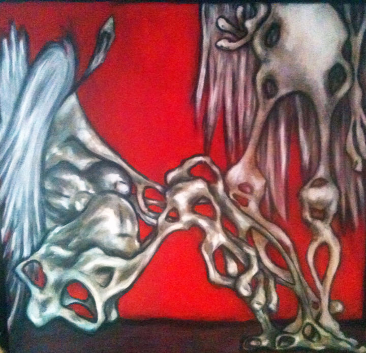 Painting titled "Anges" by Moussa Dazi, Original Artwork, Acrylic