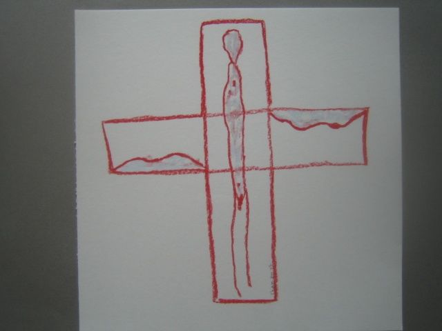 Painting titled "croix" by Jean Champon, Original Artwork