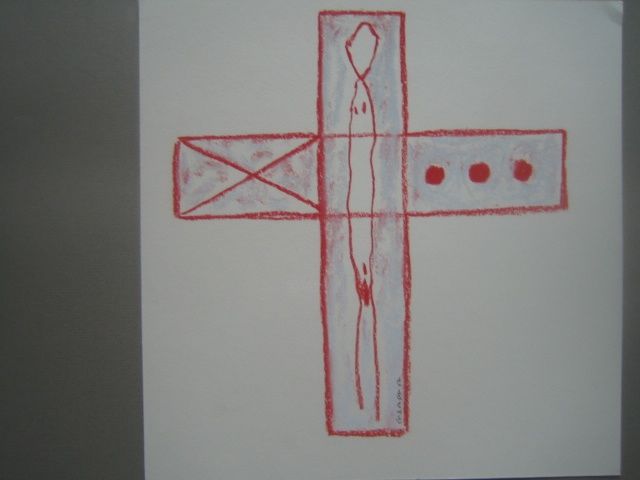 Painting titled "croix" by Jean Champon, Original Artwork