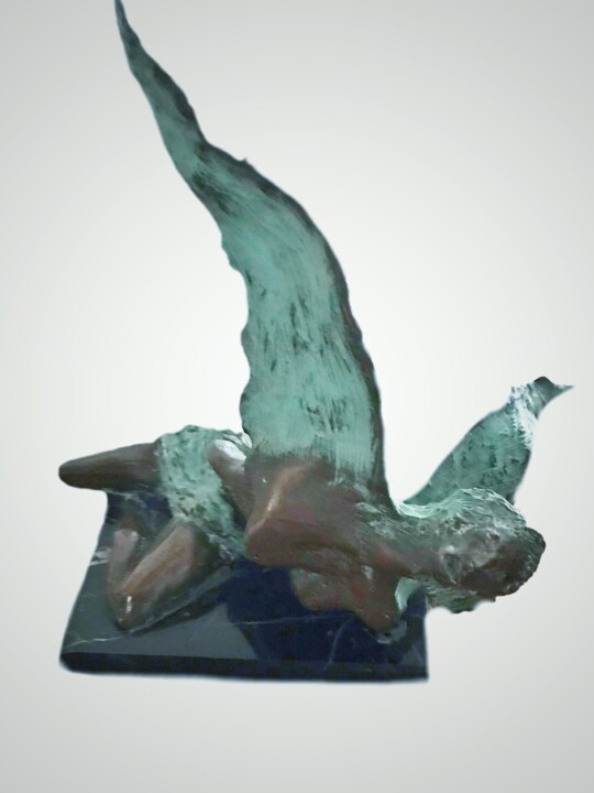Sculpture titled "Icaro" by Daniele Bonizzoni, Original Artwork, Bronze