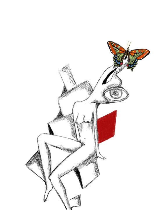 数字艺术 标题为“Surreal butterfly f…” 由Daniele Bonizzoni, 原创艺术品, 2D数字工作