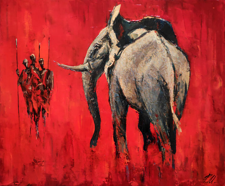 Картина под названием "Africa" - Movses Petrosyan, Подлинное произведение искусства, Акрил Установлен на Деревянная рама для…
