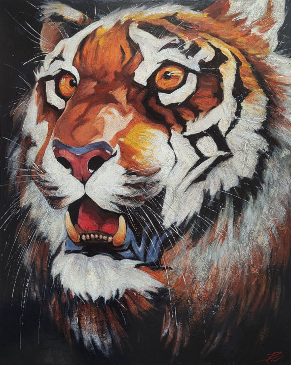 Tiger, Painting by Movses Petrosyan | Artmajeur