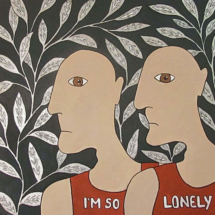 Peinture intitulée ""lonely"" par Candy In My Pocket, Œuvre d'art originale, Autre