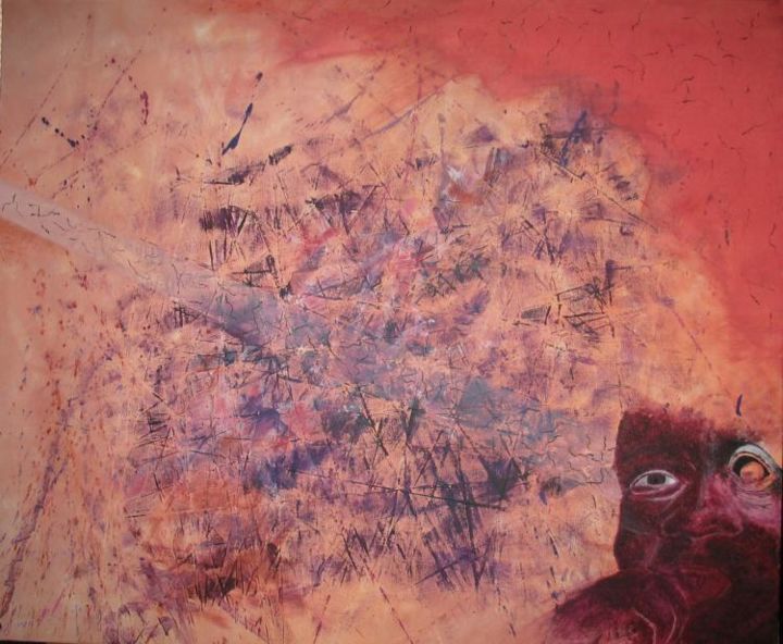 Pittura intitolato "le choc de naissance" da Igor Laszlo, Opera d'arte originale, Olio