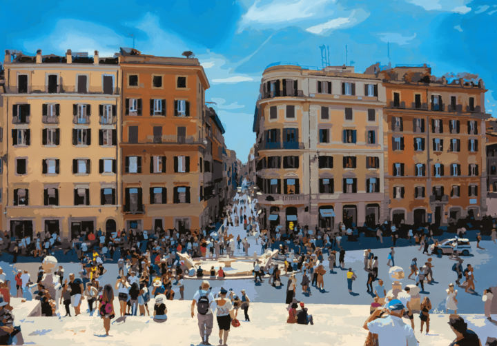 Pittura intitolato "Roman Holiday" da Marco Barberio, Opera d'arte originale, Acrilico Montato su Barella di tela