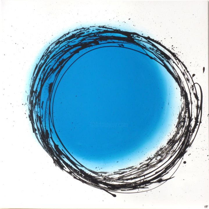 Peinture intitulée "SHADO blue" par Mp Abstrait, Œuvre d'art originale, Acrylique