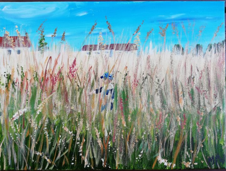 Malarstwo zatytułowany „In the high grass” autorstwa Mirosława Porembska-Wojtowicz, Oryginalna praca, Akryl
