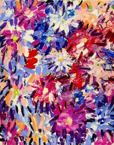 Pintura intitulada "Asters" por Maria Potapenkova, Obras de arte originais