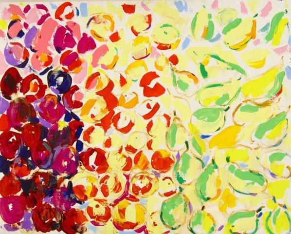 Painting titled "Fruit row" by Maria Potapenkova, Original Artwork