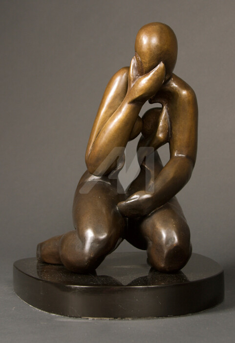 Sculpture titled "INTROVERTED" by Marie-Pierre Philippe-Lohézic (MPPL-ART), Original Art, Bronze