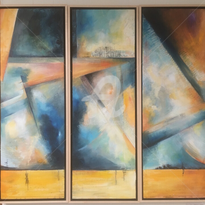 Painting titled "COMPOSITION" by Marie-Pierre Philippe-Lohézic (MPPL-ART), Original Artwork, Acrylic