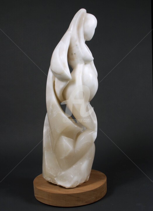 Sculpture titled "MADONNA" by Marie-Pierre Philippe-Lohézic (MPPL-ART), Original Artwork, Stone