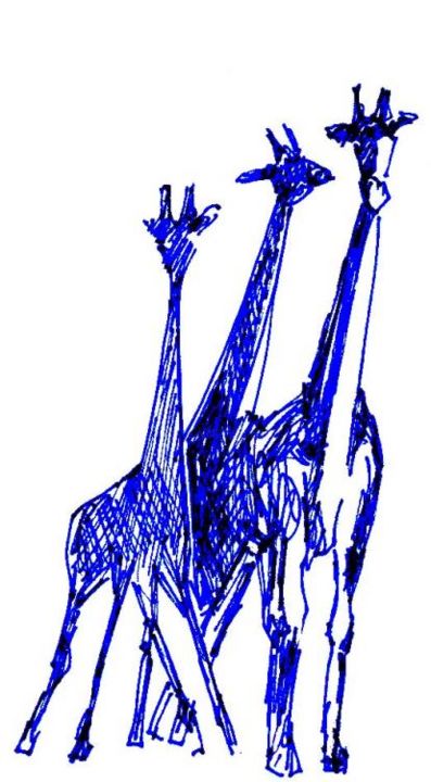 Digital Arts titled "Giraffe trio" by Mpumi, Original Artwork