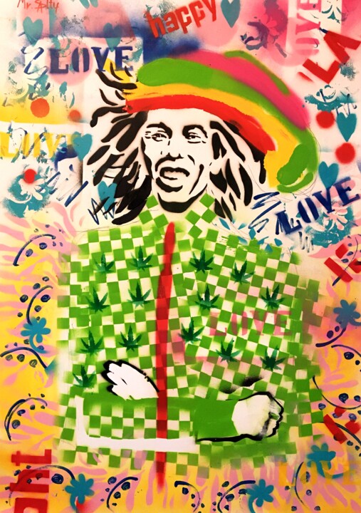 Schilderij getiteld "Jamaica" door Mr. Salty, Origineel Kunstwerk, Graffiti