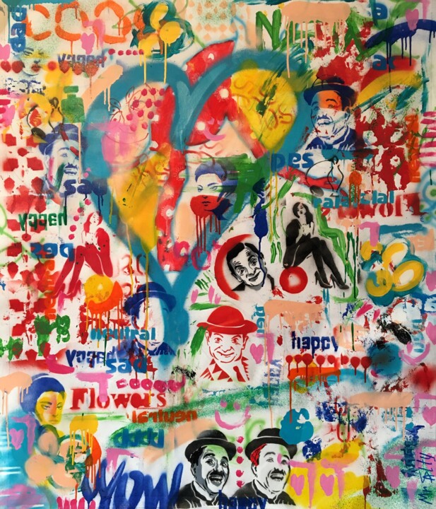 Painting titled "What is love?" by Mr. Salty, Original Artwork, Spray paint