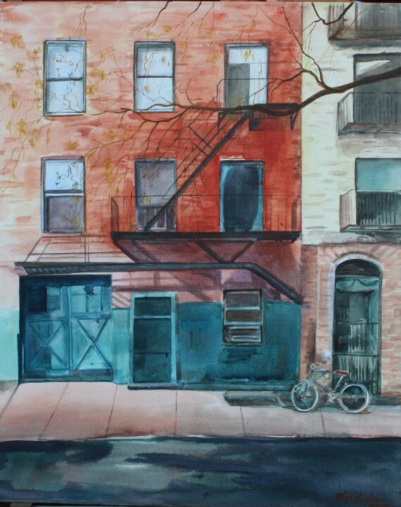 Картина под названием "City Colors" - Mridula Gupta, Подлинное произведение искусства, Акрил Установлен на Деревянная рама д…