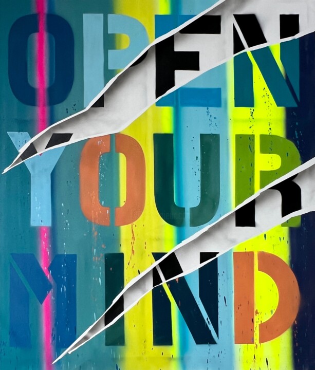 Painting titled "Open your mind" by Mrkas, Original Artwork, Spray paint
