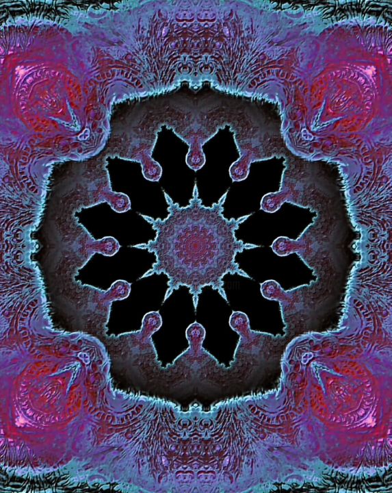 Digital Arts titled "Framed Mandala" by Mrn, Original Artwork, 2D Digital Work