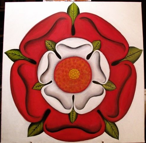 Painting titled "Rose Tudor" by Michel Robitaille, Original Artwork