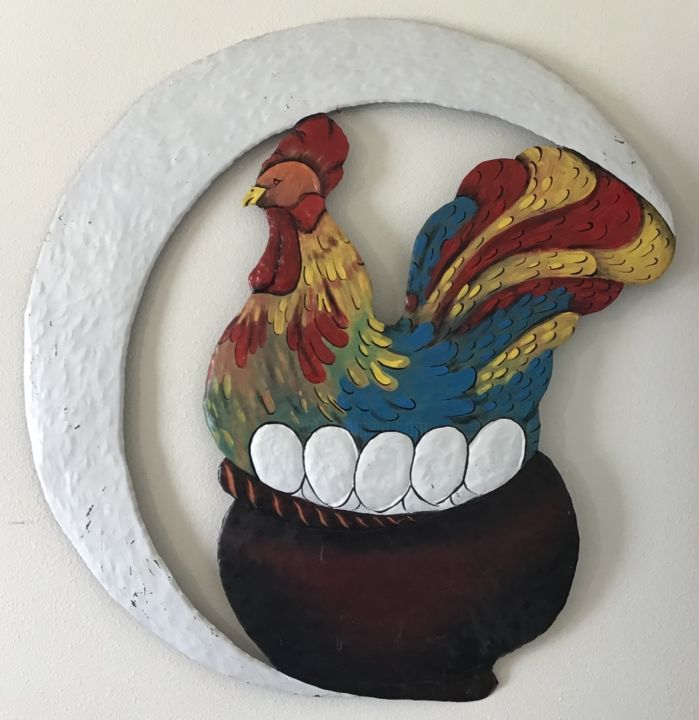 Sculpture titled "Mother chicks" by Gary Cadet, Original Art, Metals