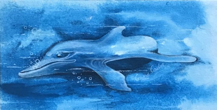 Painting titled "Deep sea" by Gary Cadet, Original Artwork, Acrylic