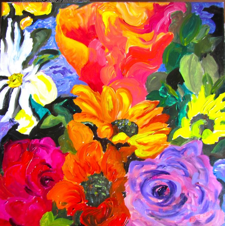 Pittura intitolato "tropical-colors.jpg" da Bobbie O'Toole, Opera d'arte originale, Acrilico