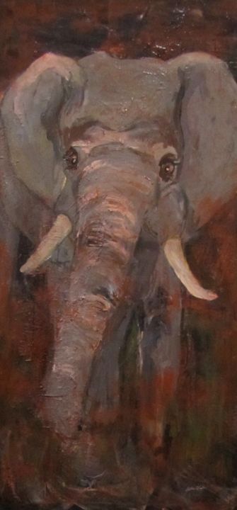 Painting titled "Pandora Pachydermm" by Bobbie O'Toole, Original Art, Acrylic