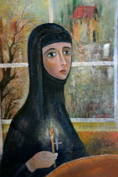 Drawing titled "''NUN''" by Mrtz, Original Artwork, Pastel