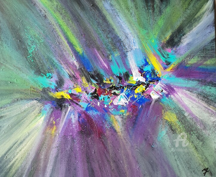 Painting titled "Explosion" by Ms Abstrait, Original Artwork, Acrylic