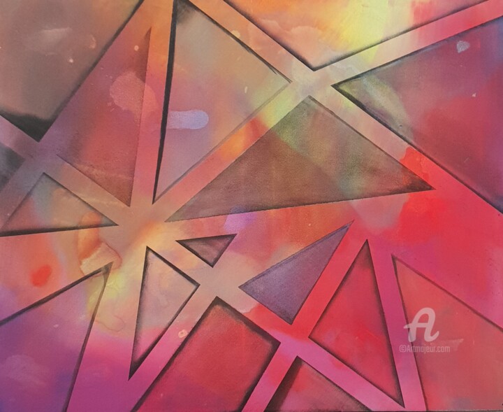 Pittura intitolato "Triangle" da Ms Abstrait, Opera d'arte originale, Acrilico