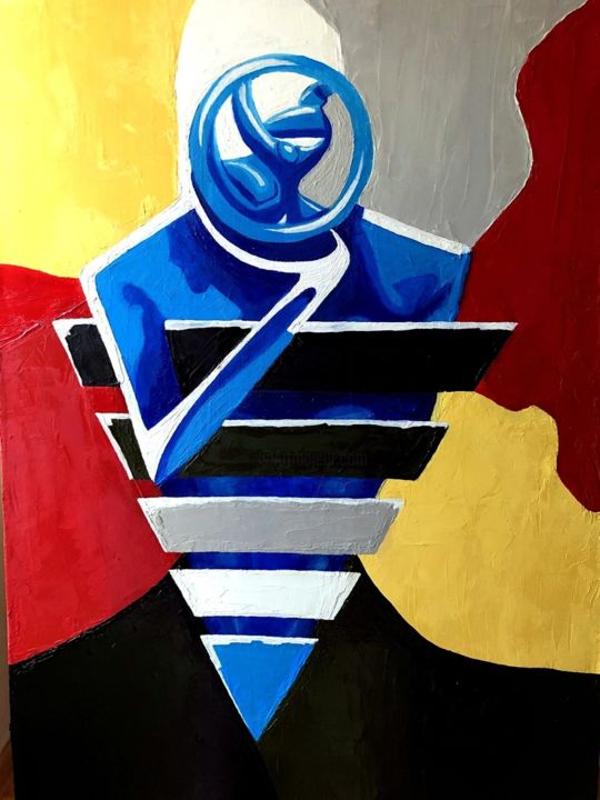 Painting titled "Motivation" by Anna Afonina, Original Artwork, Oil Mounted on Wood Stretcher frame