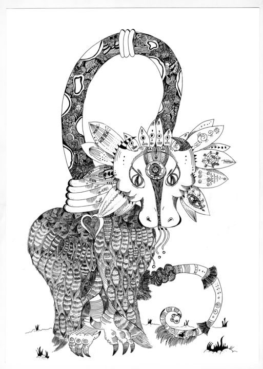 Desenho intitulada "Snark" por Daria Lisenko, Obras de arte originais