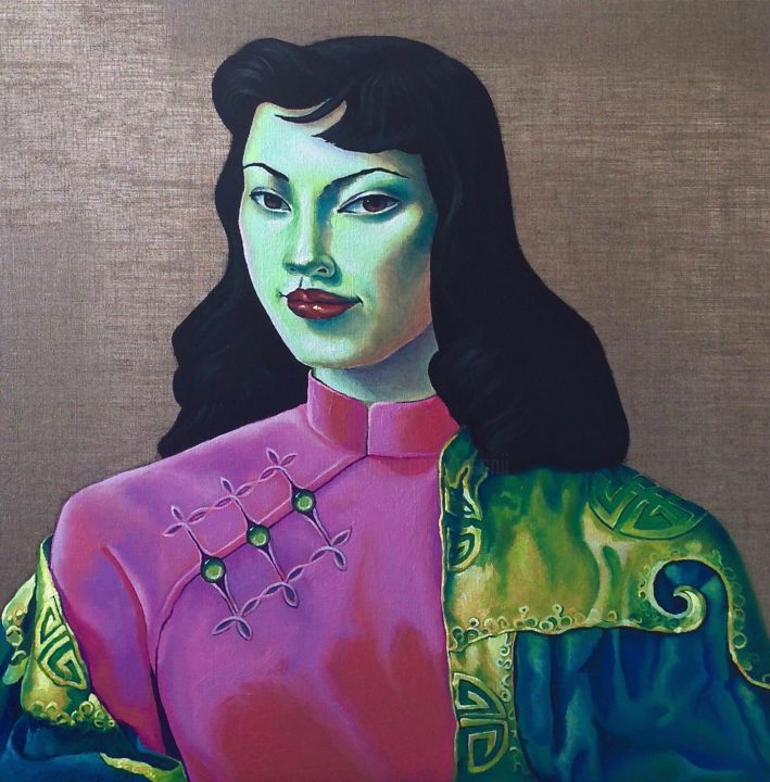 Картина под названием ""Chinese Girl I" ou…" - Eva-Jo, Подлинное произведение искусства, Масло