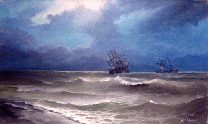 Painting titled "Drift" by Mike Satcher, Original Artwork, Oil