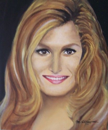 Painting titled "Dalida" by Martine Suzanne Calvayrac, Original Artwork, Oil