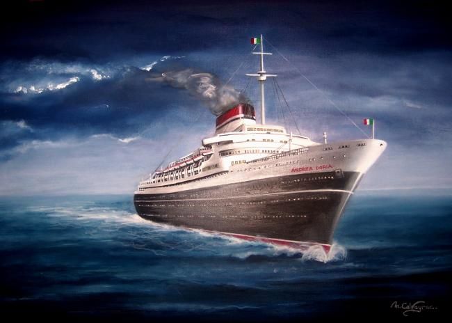 Malerei mit dem Titel "Andrea Doria" von Martine Suzanne Calvayrac, Original-Kunstwerk, Öl
