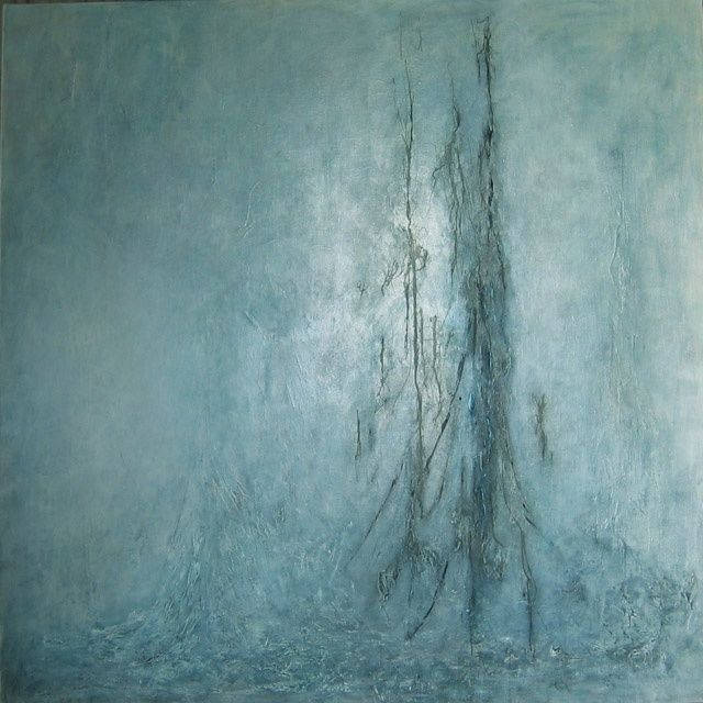 Картина под названием "La cicatrice bleue" - Marie-Sylvie Riviere, Подлинное произведение искусства