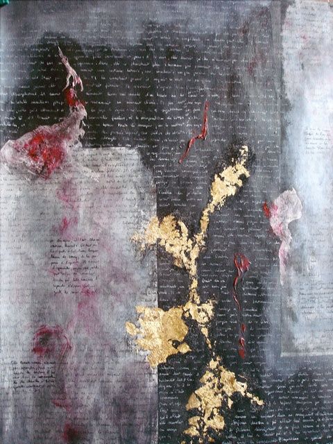 Painting titled "Palimpseste" by Marie-Sylvie Riviere, Original Artwork