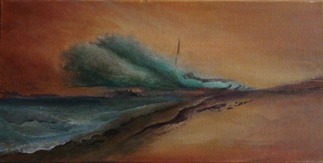 Painting titled "Vent d'ouest" by Marie-Sylvie Riviere, Original Artwork